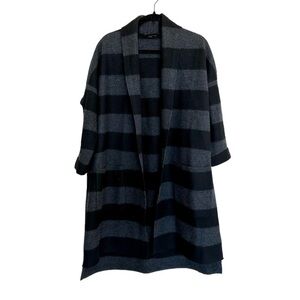 Eileen Fisher Striped Merino Wool Boiled Cardigan